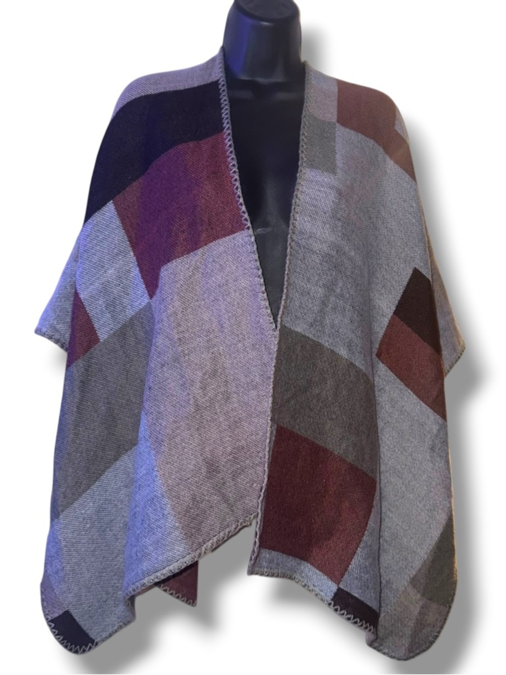 Loft geometric multicolor cape/shawl